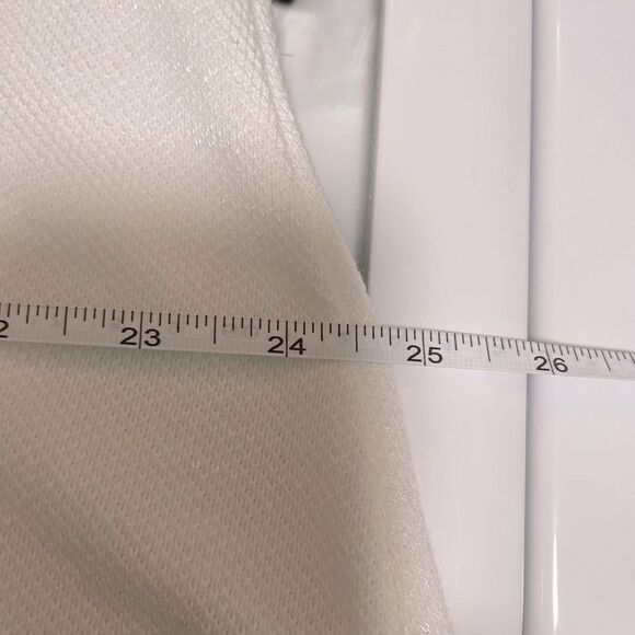 Wonderland By Orange White V-neck Waffle Knit Short‎ Sleeve Blouse Size Medium - Picture 5 of 6